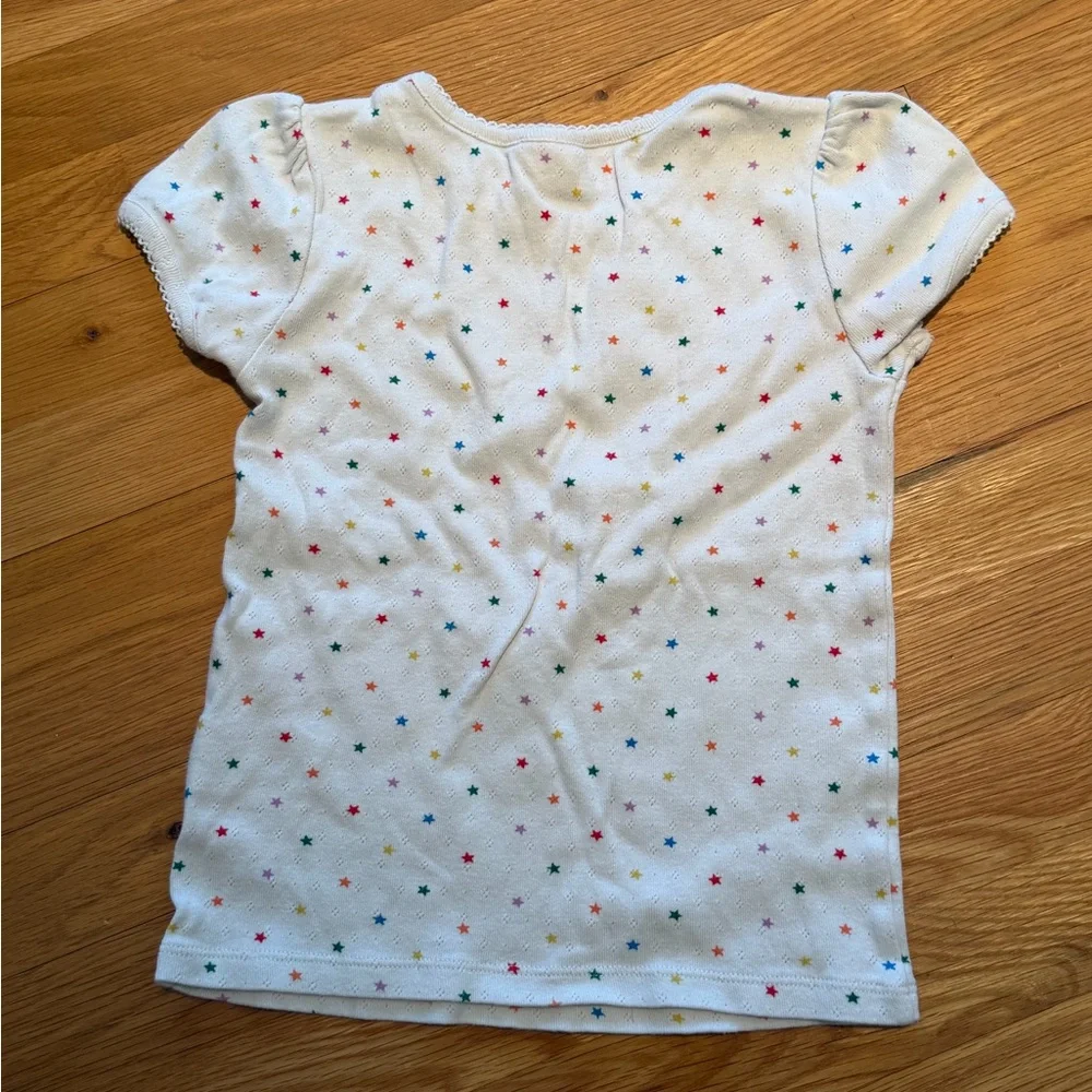 Mini Boden White Tee with Colorful Stars - Picture 2 of 3